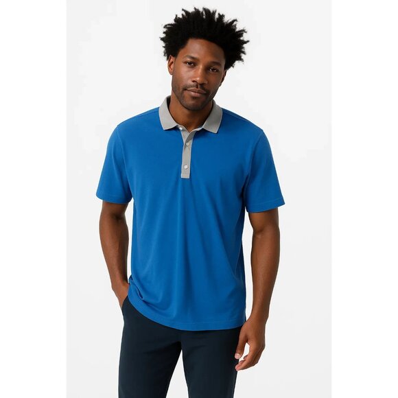 Lululemon Assert Polo Blue/Gray Short Sleeve Collared Shirt Mens Size L - Picture 1 of 6